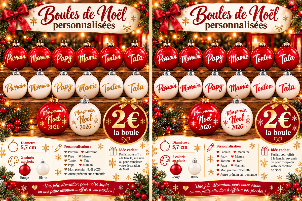 Boule de Noël personnalisée